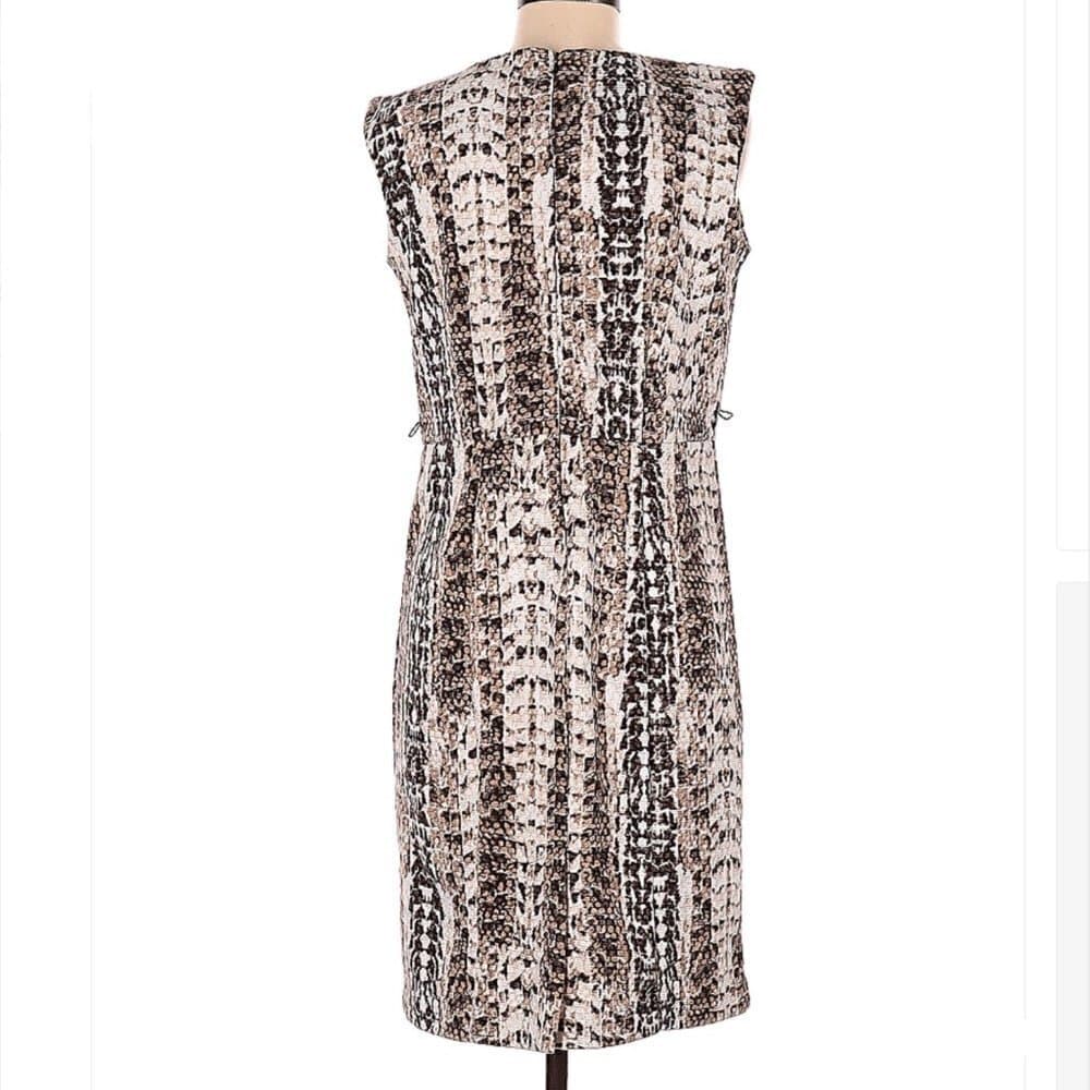 𝅺DANA Buchman Animal Print Business Office Dress Size 8 - Thumbnail 2