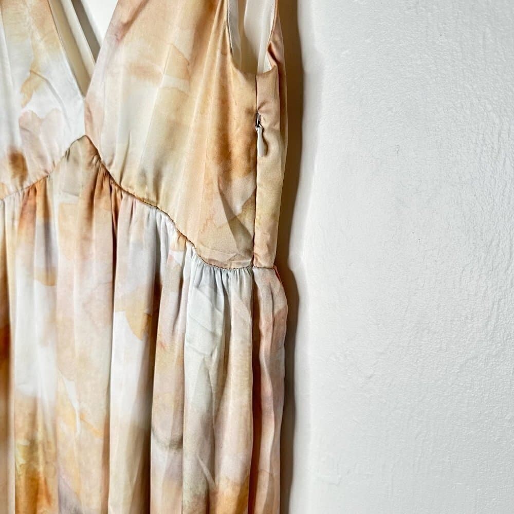 H&M Long Maxi V-neck Dress Nutural Colors Size XS NWT - Thumbnail 4
