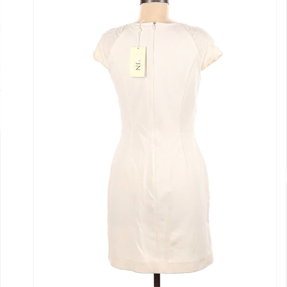 𝅺erin by Erin Fetherston Ivory Short Sleeve Dress Size 8 - Thumbnail 3