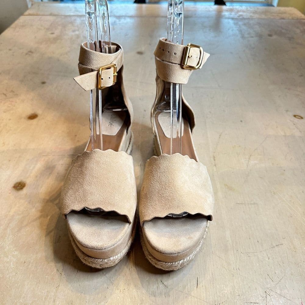 Chloe Lauren Suede Espadrille Wedges Sandals Size 42 MSRP: $660.00 - Thumbnail 2