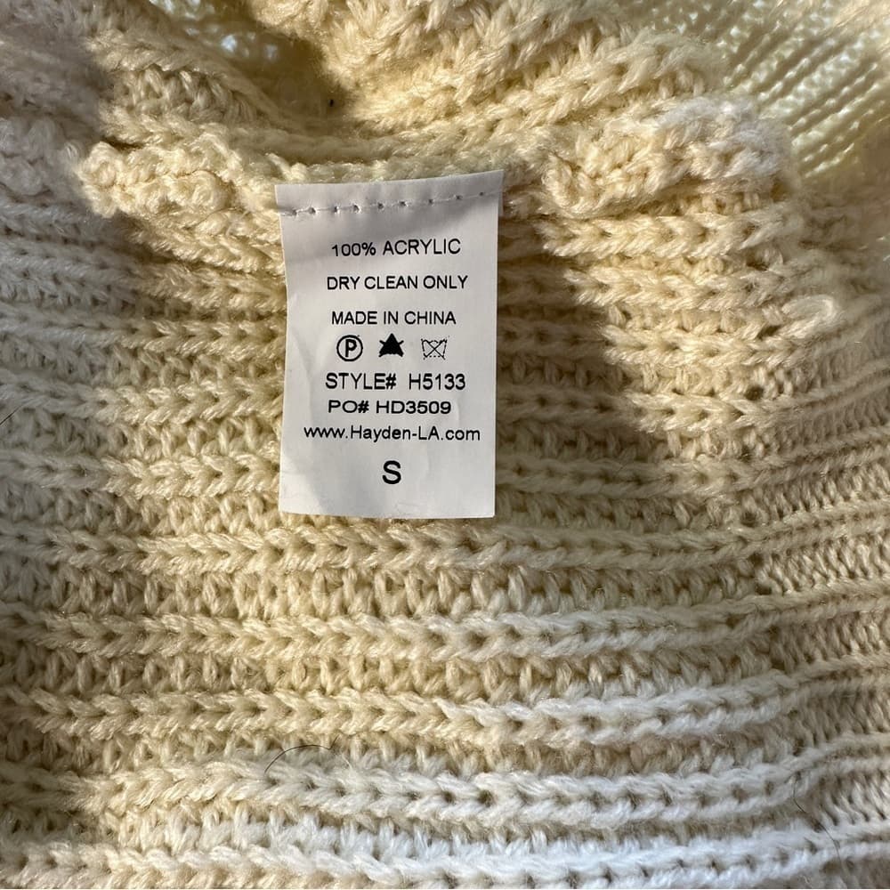 Maverick Size S Cream & Brown Oversize Long Button Up Cardigan - Thumbnail 6