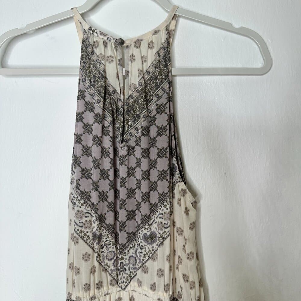 LUCKY BRAND Halter Modal Lined Key Hole Maxi Dress Size S - Thumbnail 4