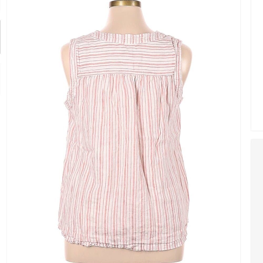 RACHEL Zoe Sleeveless Sleeveless Linen Blouse Size XL - Thumbnail 2