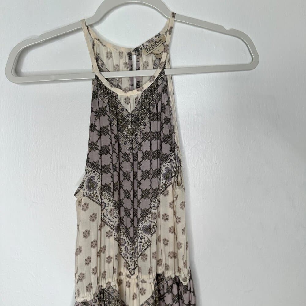 LUCKY BRAND Halter Modal Lined Key Hole Maxi Dress Size S - Thumbnail 2