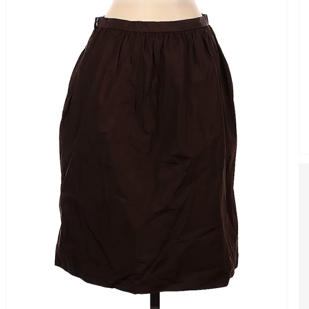 RALPH Lauren Collection Purple Label Brown Silk Skirt Size 4 - Thumbnail 2
