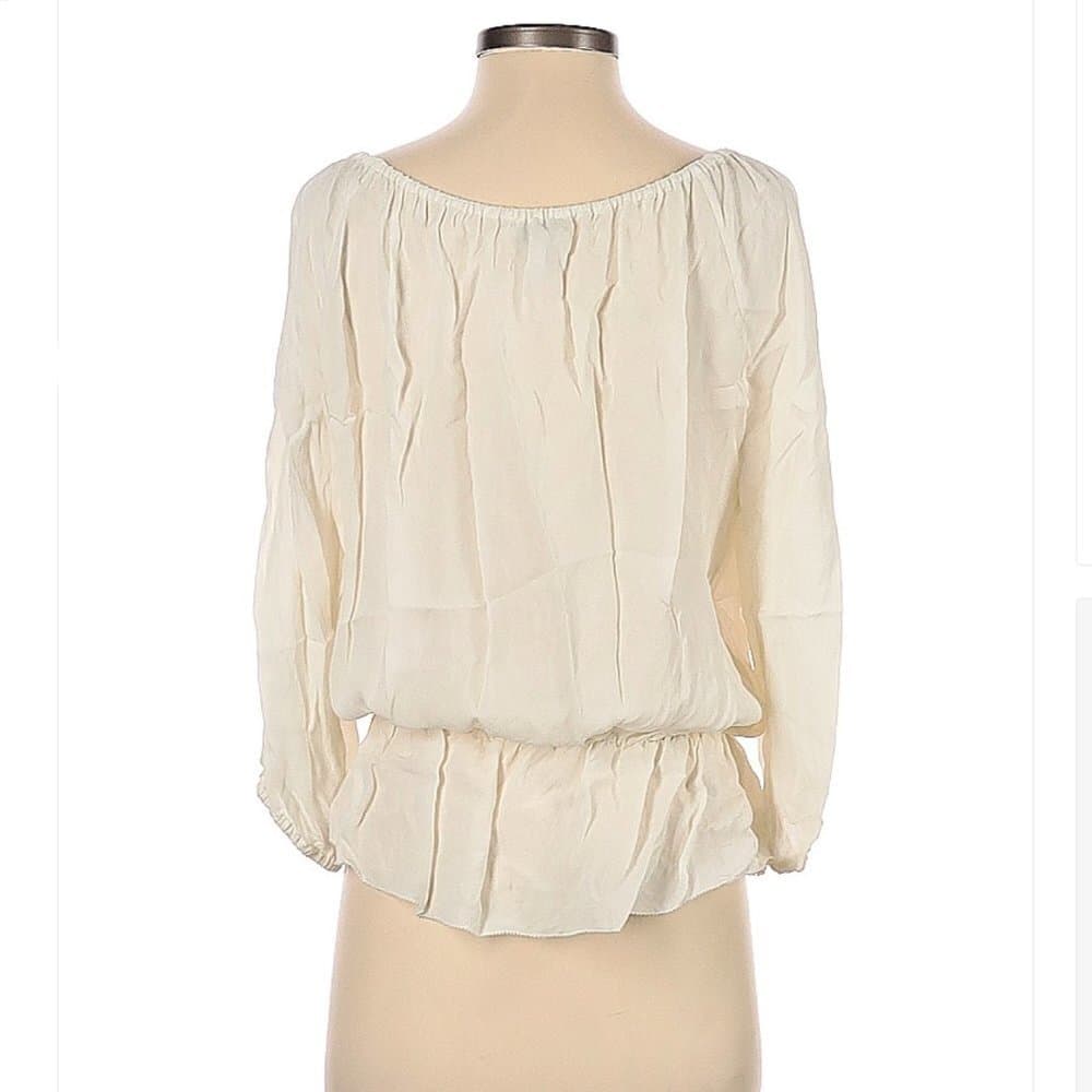 Joie Silk Long Sleeve Boho Cottage Core Coastal Top Size S - Thumbnail 2