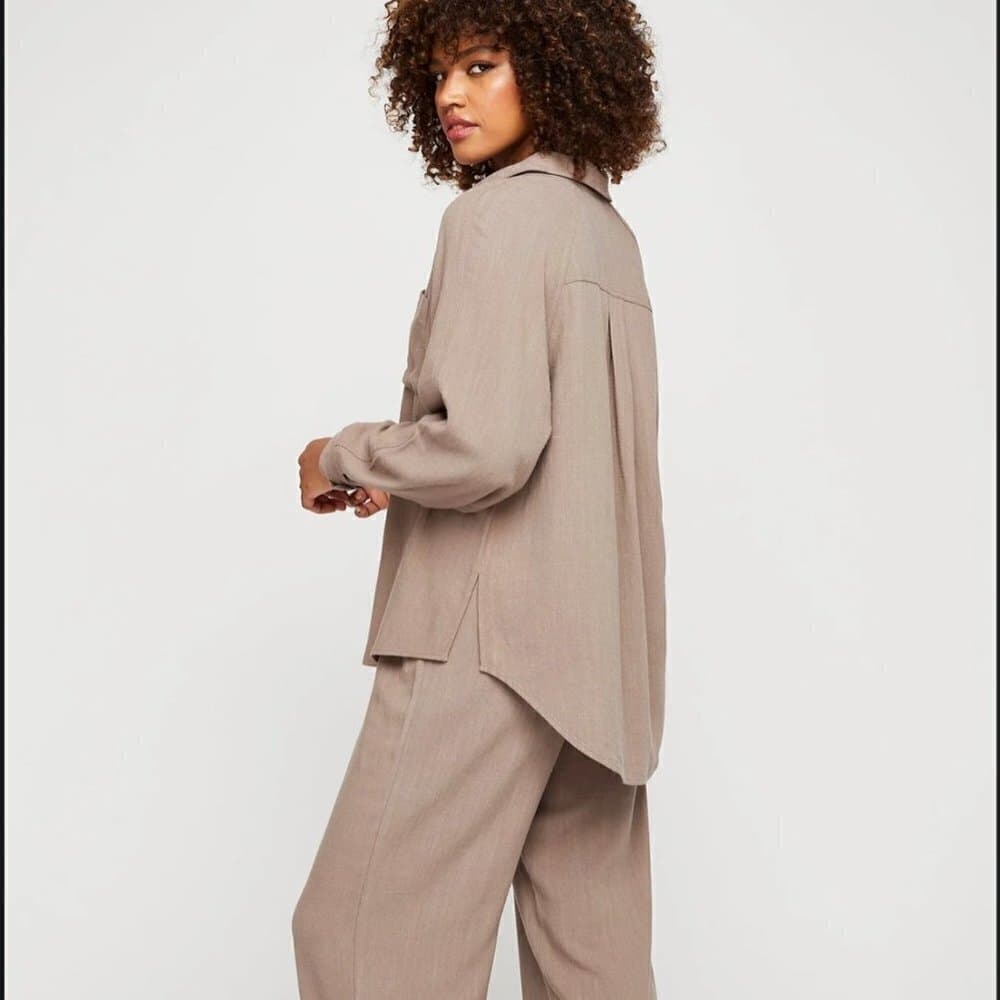 Gentle Fawn Size XS Indiana Sparrow Brown Button Down Long Sleeve Top NEW - Thumbnail 2