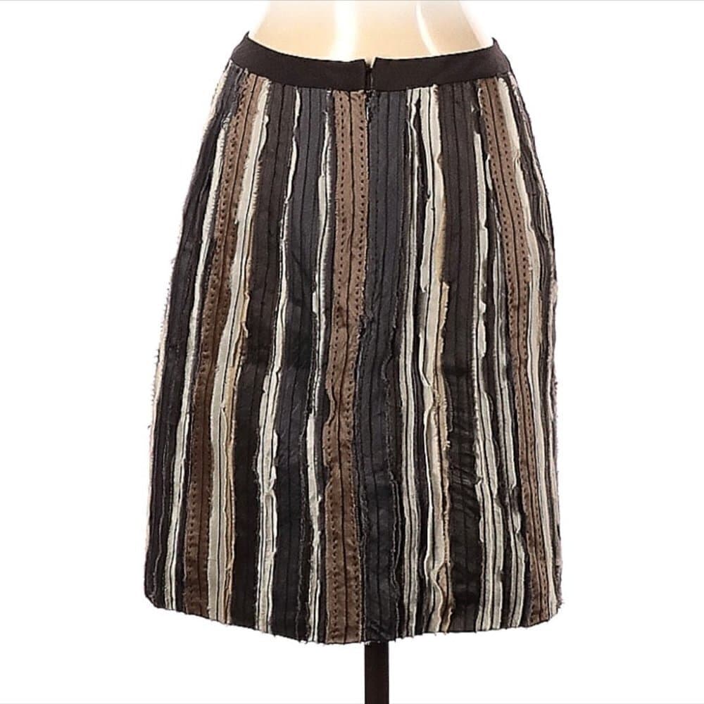 Doo.ri brown & tan silk skirt size 4 - Thumbnail 2