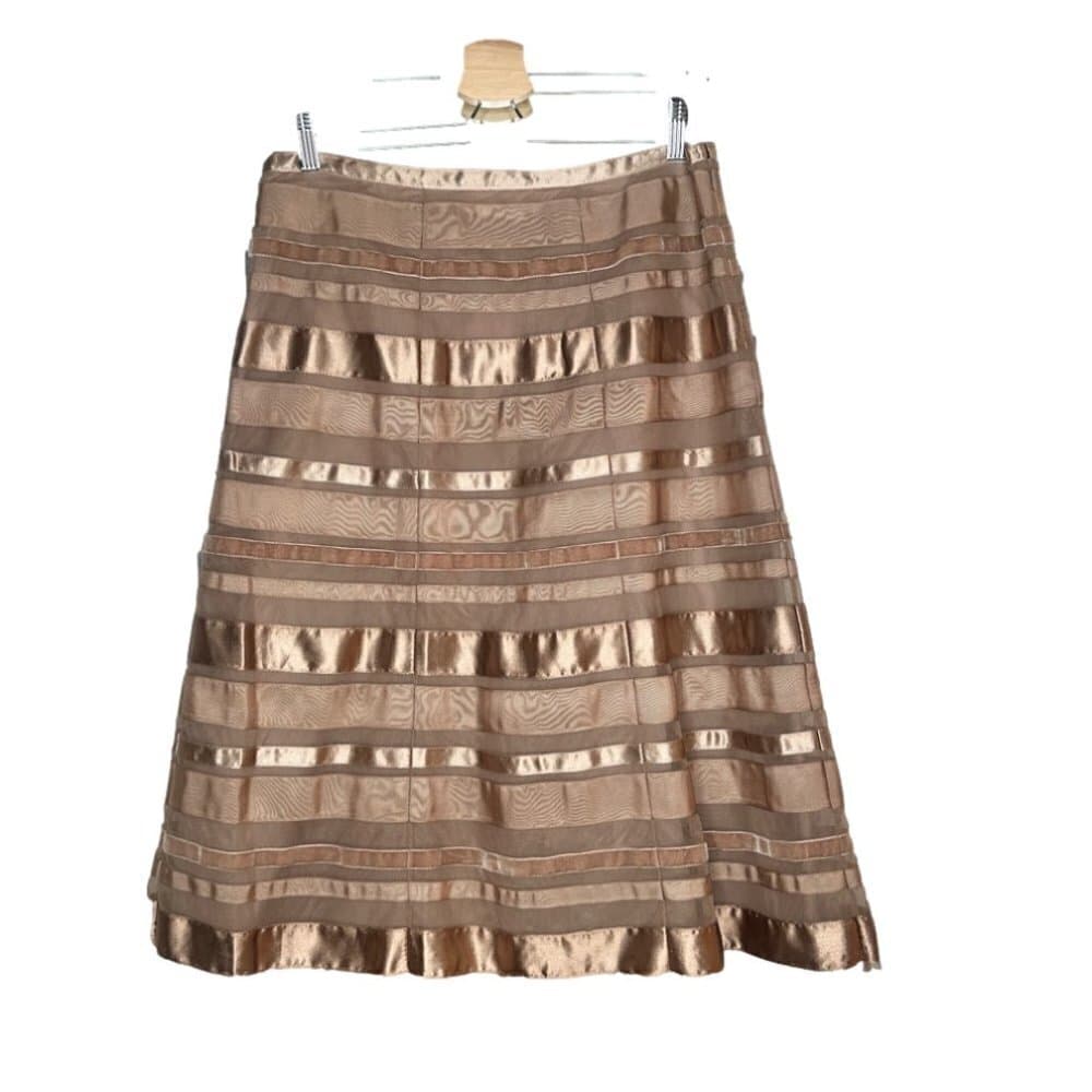 Club MONACO Brown A-Line Multi-Media Skirt Size 6 - Thumbnail 2