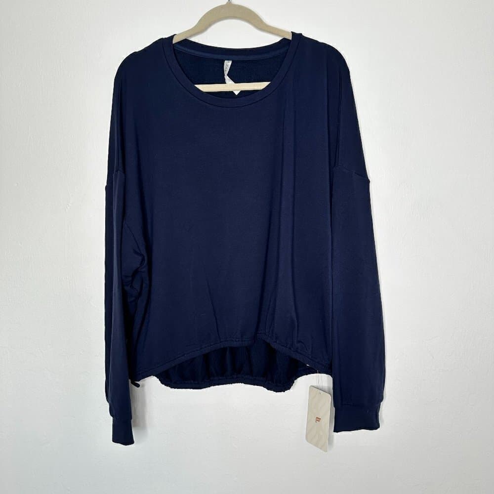 Fabletics Monica Cinched Pullover Navy Blue Long Sleeve Size XXL NWT - Thumbnail 4