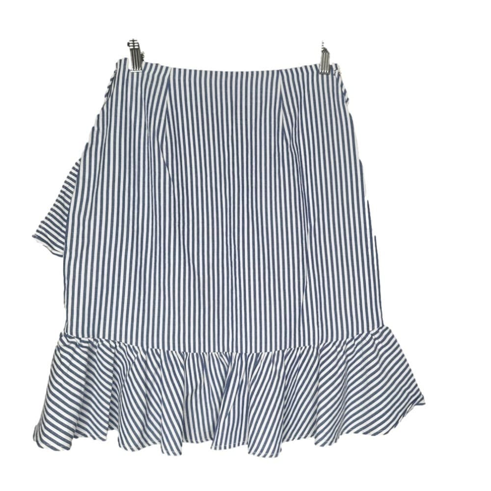 Hyfve Preppy Blue & White Tiered Ruffle Striped Skirt Size S - Thumbnail 2