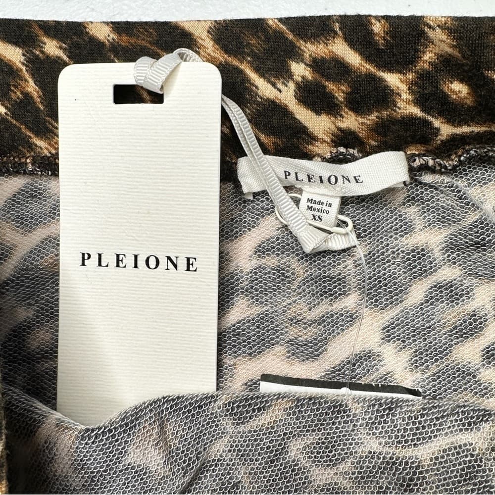 Pleione Leopard Printed Midi Side Slit Pull On Skirt Size XS NWT - Thumbnail 4