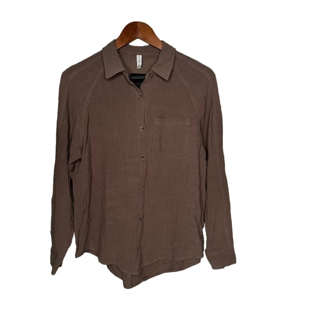 Gentle Fawn Size XS Indiana Sparrow Brown Button Down Long Sleeve Top NEW - Thumbnail 3