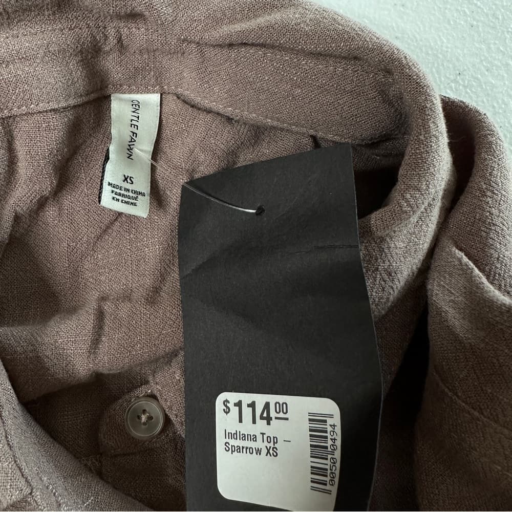 Gentle Fawn Size XS Indiana Sparrow Brown Button Down Long Sleeve Top NEW - Thumbnail 6