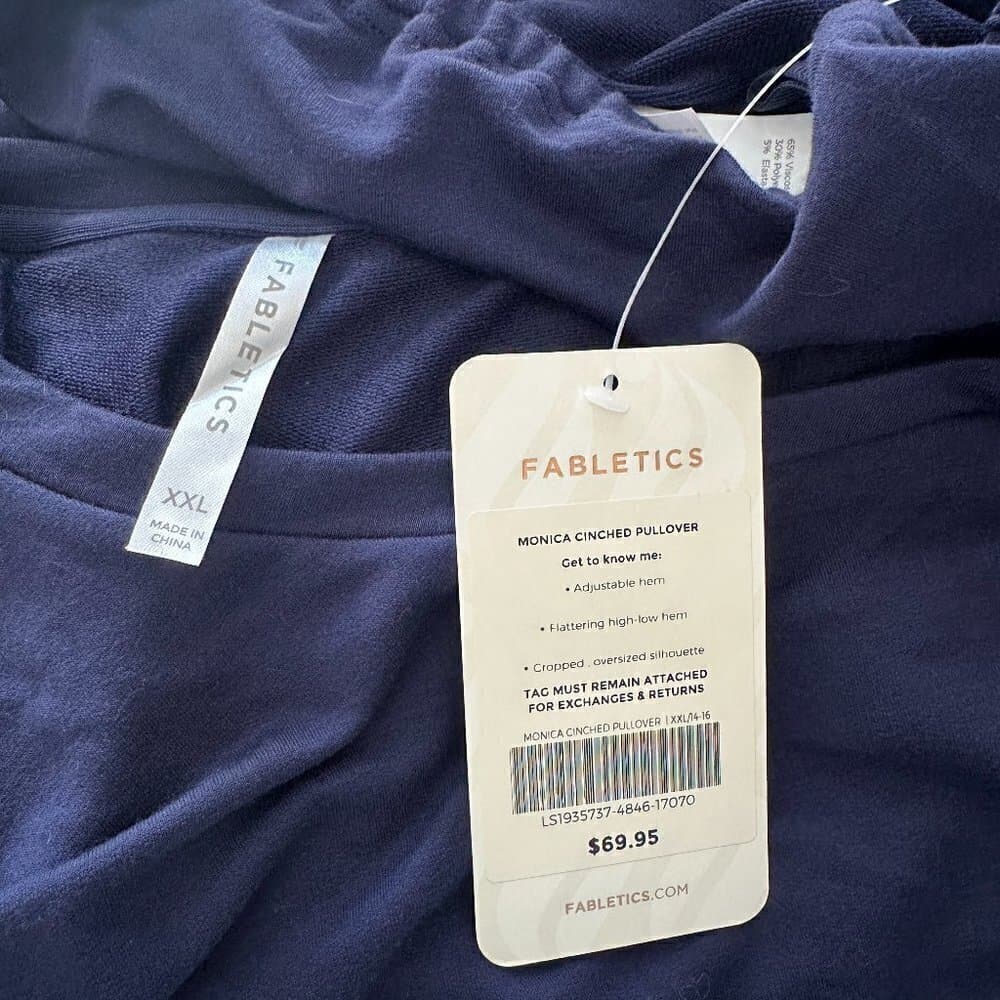Fabletics Monica Cinched Pullover Navy Blue Long Sleeve Size XXL NWT - Thumbnail 7