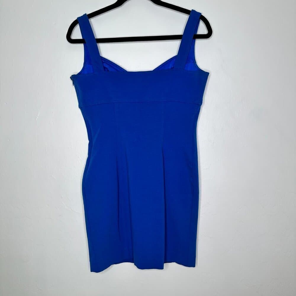 Diane von Furstenberg Women's Blue Sleeveless Mini Dress Size 12 - Thumbnail 6