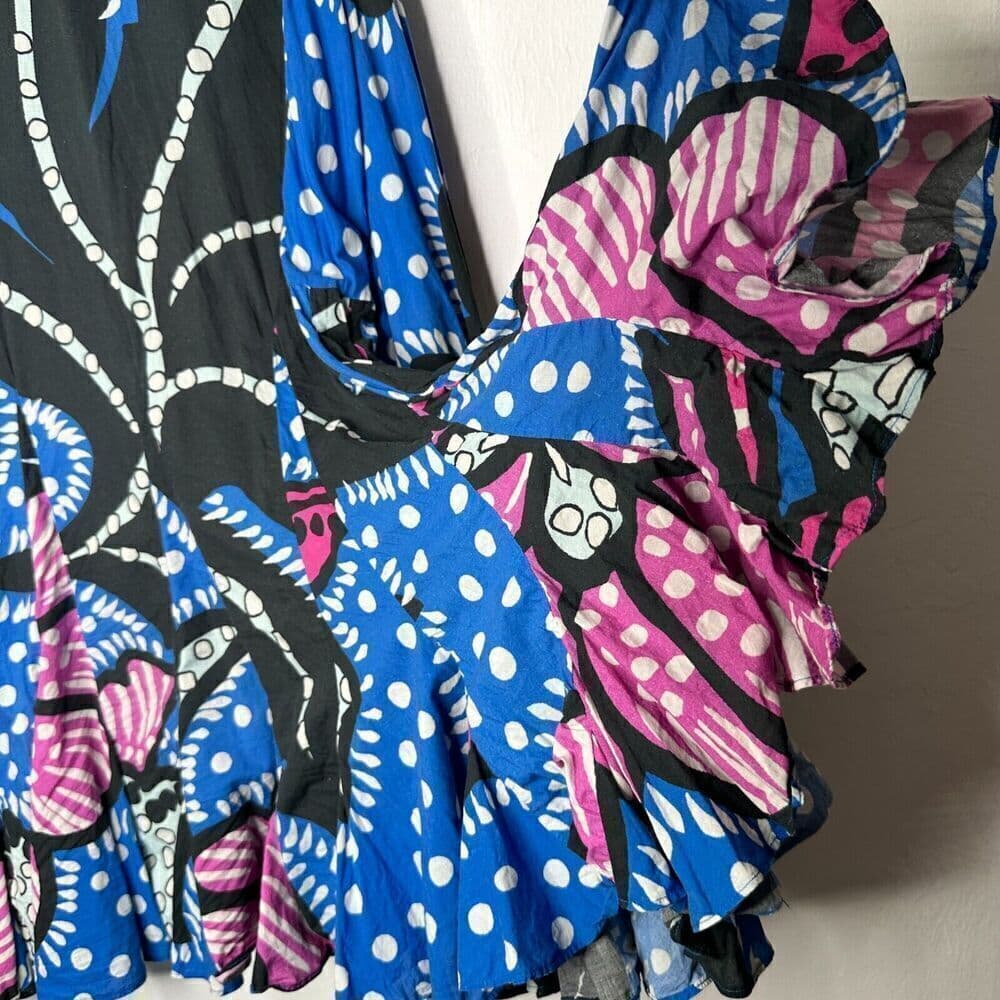 RHODE Resort Ella Belted Mini Dress Purple Flower Print Size Large $445+ NEW - Thumbnail 7