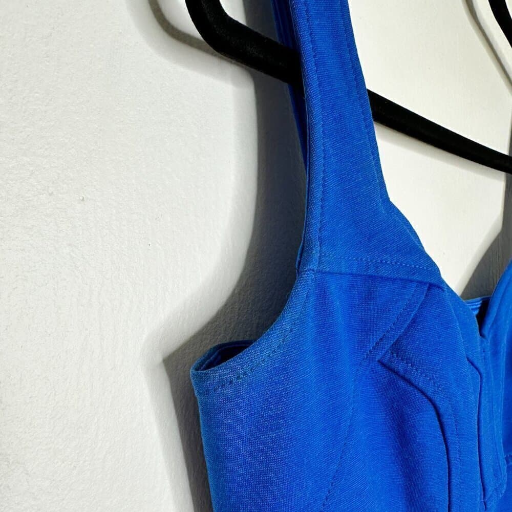 Diane von Furstenberg Women's Blue Sleeveless Mini Dress Size 12 - Thumbnail 5