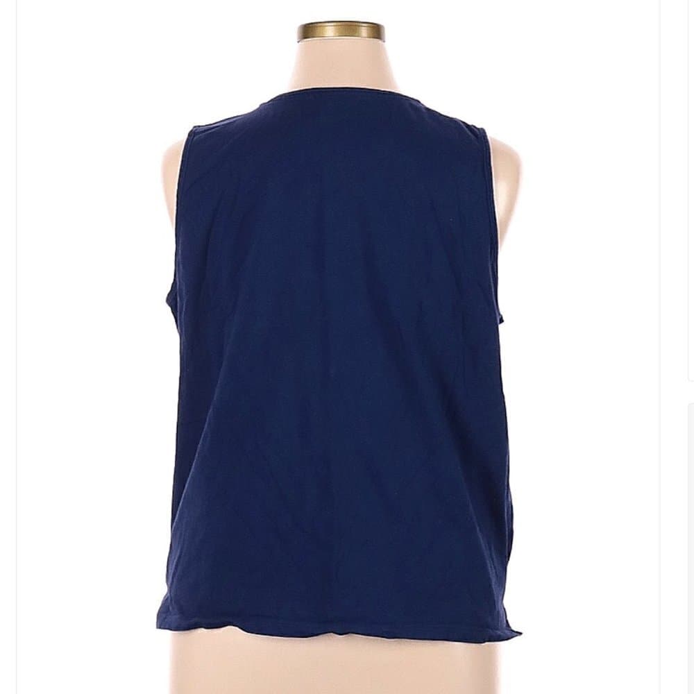 Carole Hochman Navy Blue Sleeveless T-Shirt Size XL - Thumbnail 2