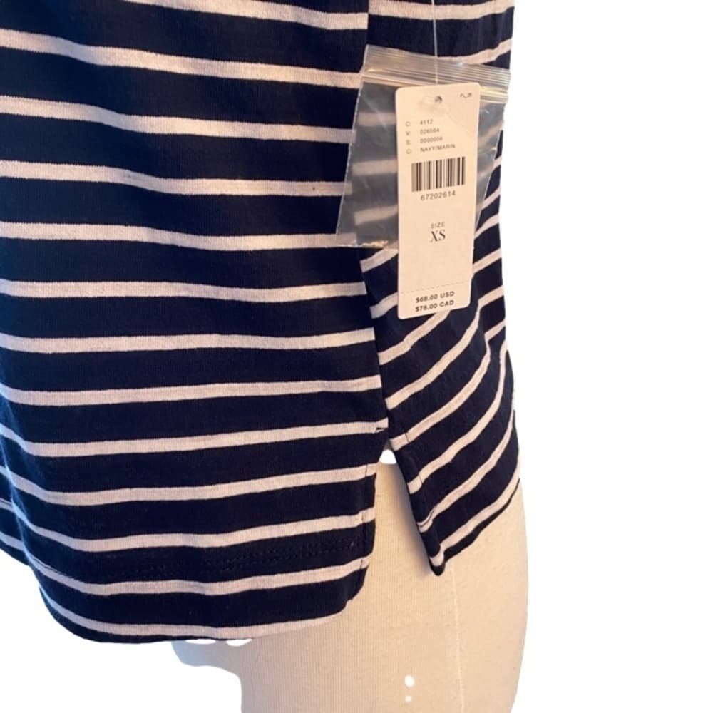 New Maeve by Anthropologie Navy Blue & White Striped Top Size XS - Thumbnail 2