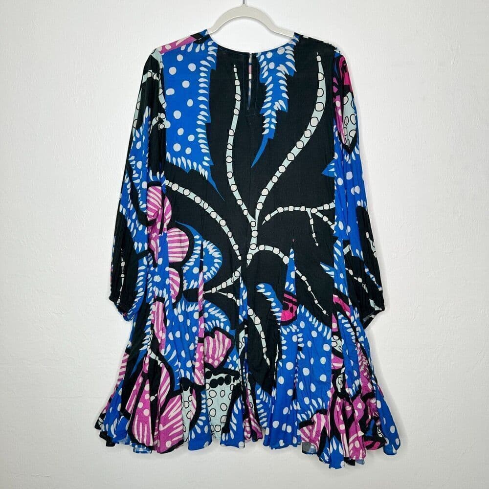 RHODE Resort Ella Belted Mini Dress Purple Flower Print Size Large $445+ NEW - Thumbnail 5