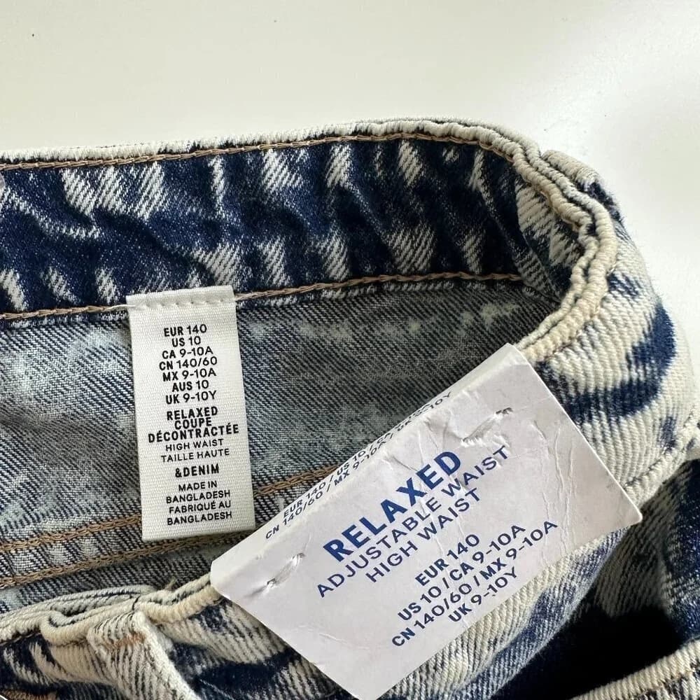H&M Kids Relaxed Fit High Denim Shorts Size M 10 NEW - Thumbnail 7