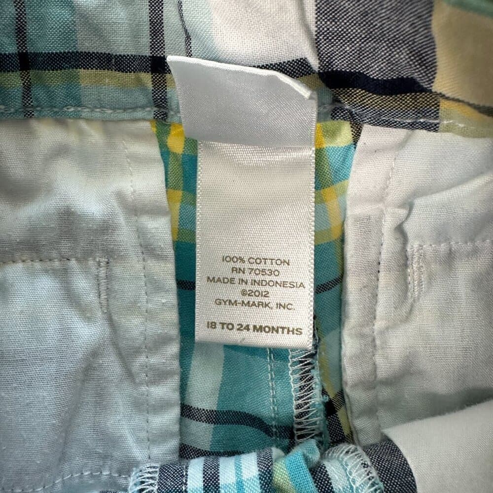 Janie and Jack Blue & Yellow Plaid Little Boys Shorts Size 18 / 24 Months - Thumbnail 5