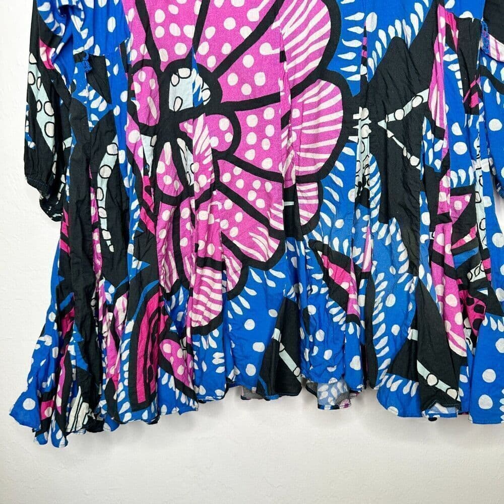 RHODE Resort Ella Belted Mini Dress Purple Flower Print Size Large $445+ NEW - Thumbnail 2