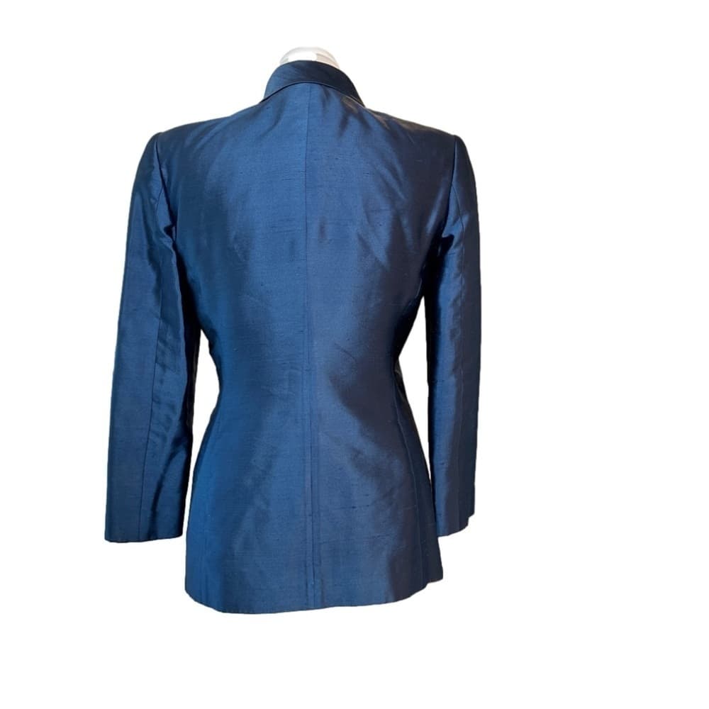 Ralph Lauren Collection Purple Label Size 6 Blue Blazer Lightweight Vintage Silk - Thumbnail 3