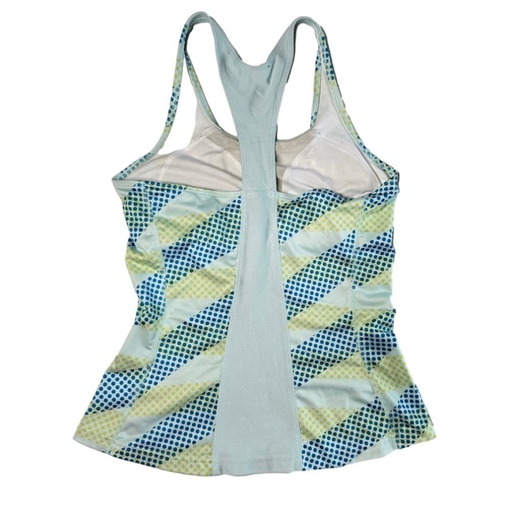NIKE Dri-Fit Racerback Polka Dot Tank Top with Built in Bra Size M Green / Blue - Thumbnail 3