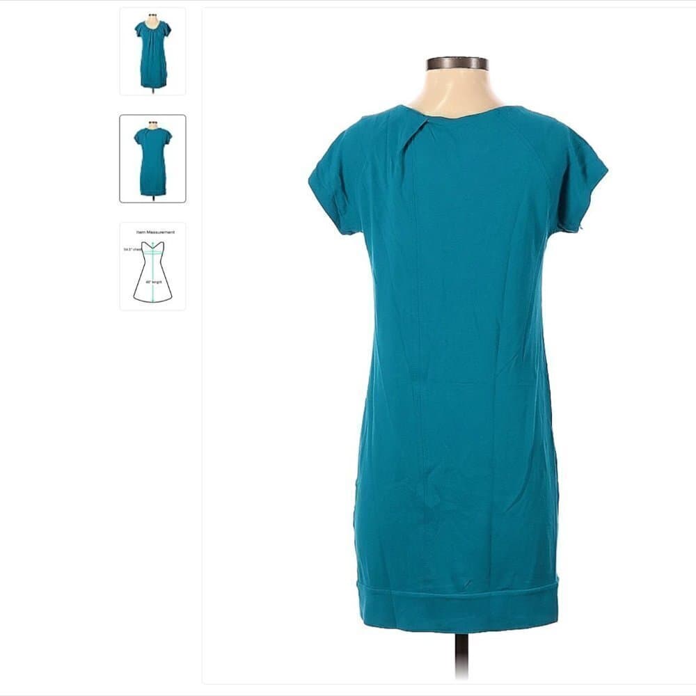 DIANE von Furstenberg Short Sleeve Teal Dress Size 4 - Thumbnail 2