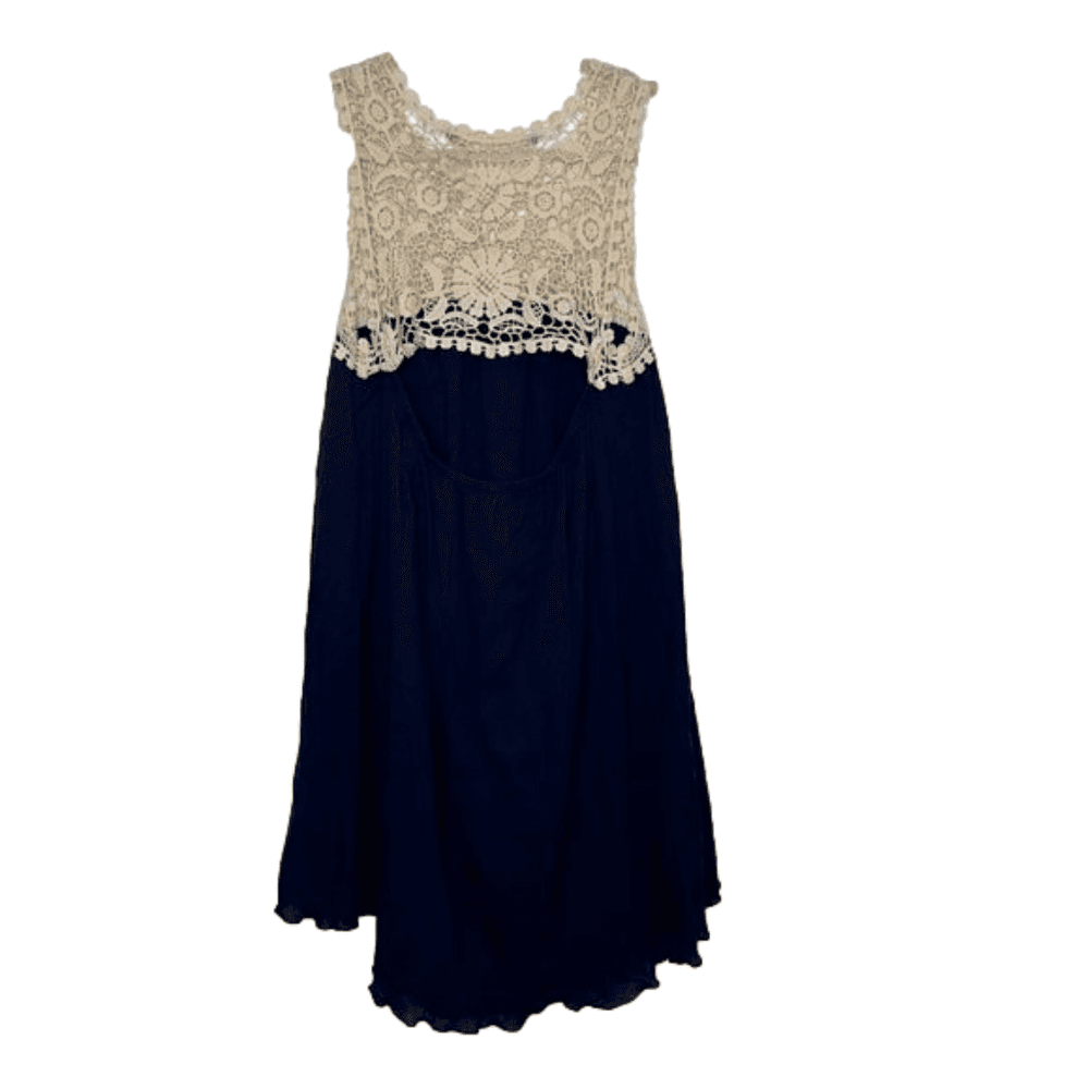 CHELSEA & VIOLET Womens' Navy Blue Cream Crochet Lace Dress Small $128.00 Size S - Thumbnail 5