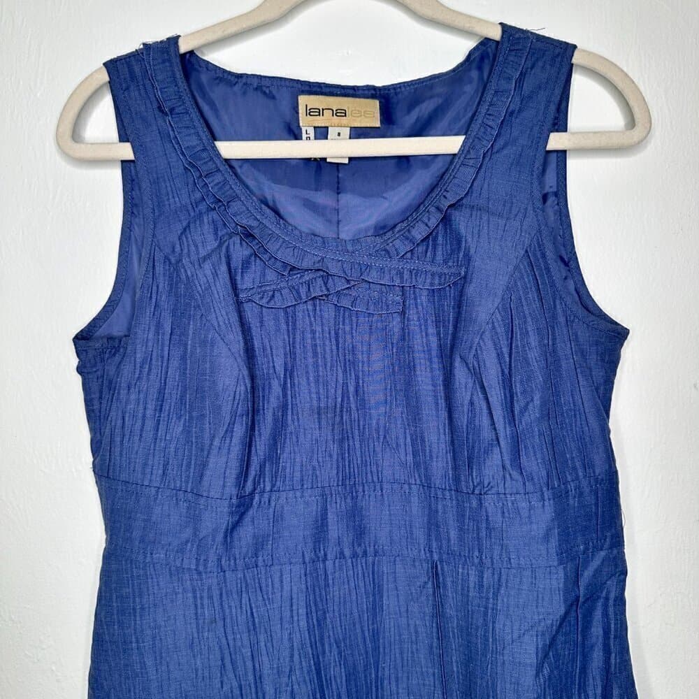 Lana Lee Lot101 Cornflower Blue Midi Lagenlook Sleeveless Dress Size 8 - Thumbnail 2