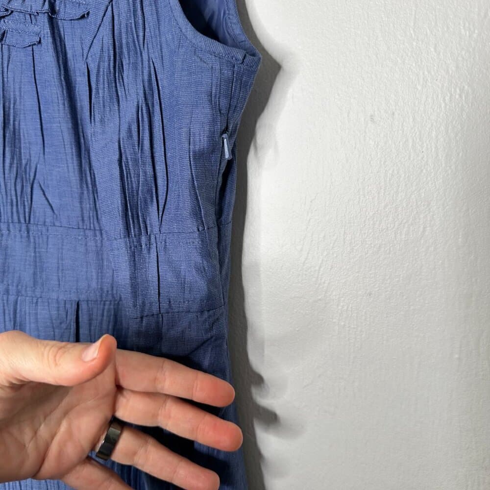 Lana Lee Lot101 Cornflower Blue Midi Lagenlook Sleeveless Dress Size 8 - Thumbnail 5