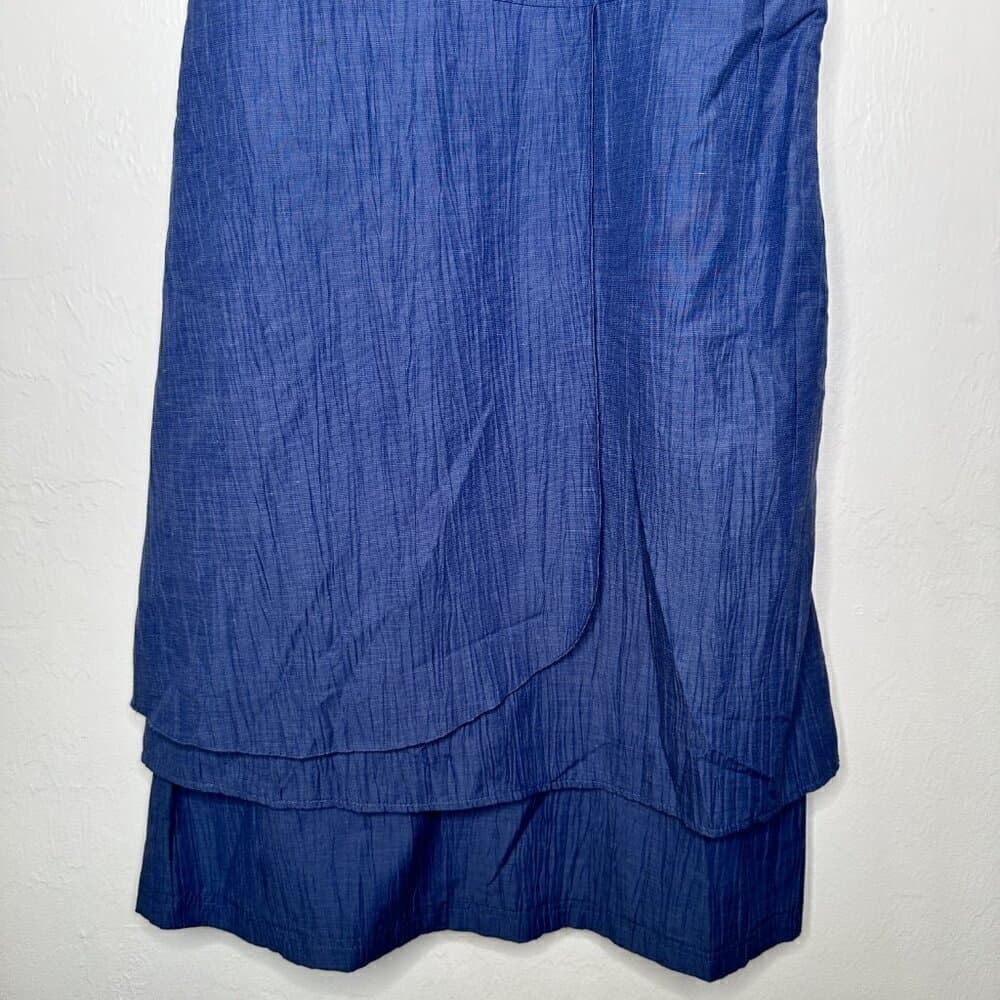 Lana Lee Lot101 Cornflower Blue Midi Lagenlook Sleeveless Dress Size 8 - Thumbnail 3