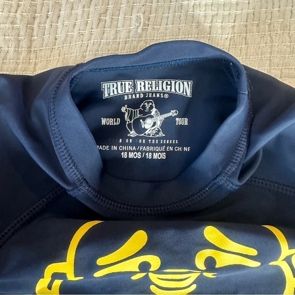 TRUE Religion Blue & YELLOW SWIM Performance TOP SIZE 18 MOS - Thumbnail 3