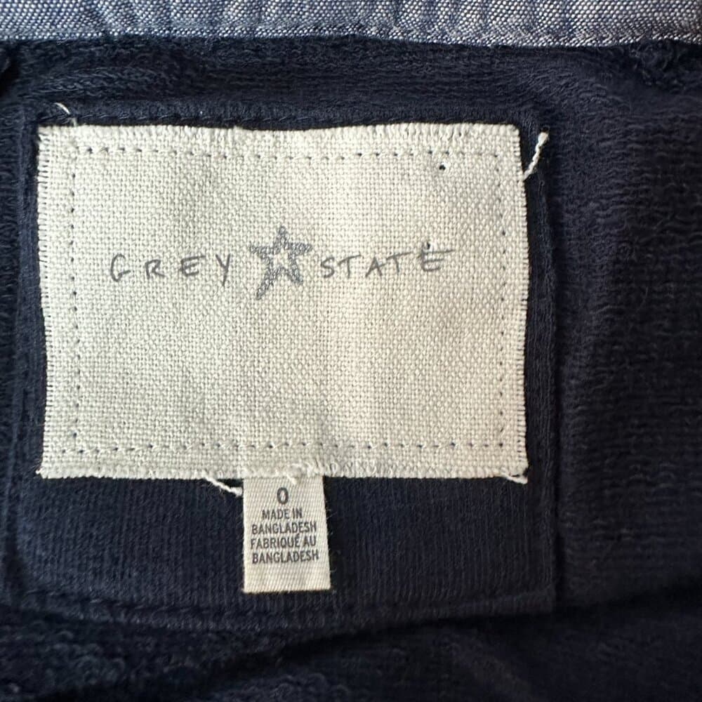 Grey State Navy Blue & Chambray Pullover Hoodie Size 0 - Thumbnail 4