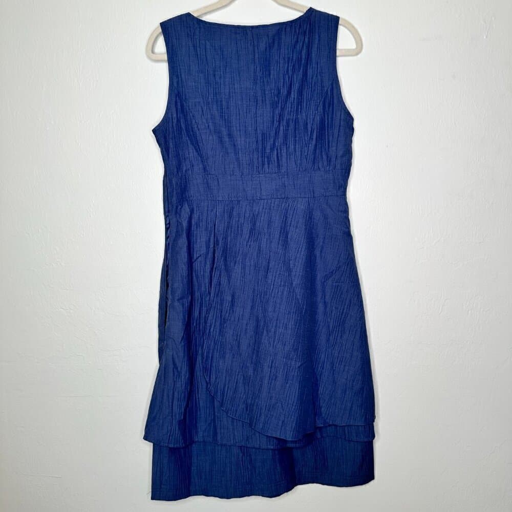 Lana Lee Lot101 Cornflower Blue Midi Lagenlook Sleeveless Dress Size 8 - Thumbnail 4
