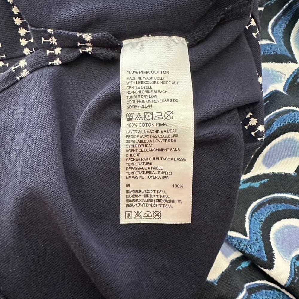 Tommy Bahama Navy Blue & White Wave Short Sleeve Shift Casual Dress Size S - Thumbnail 6