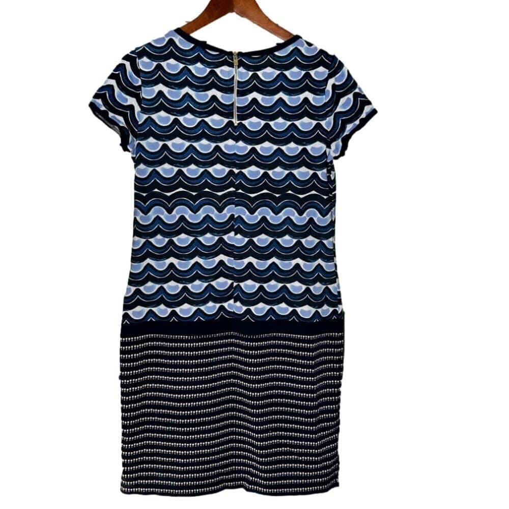 Tommy Bahama Navy Blue & White Wave Short Sleeve Shift Casual Dress Size S - Thumbnail 3