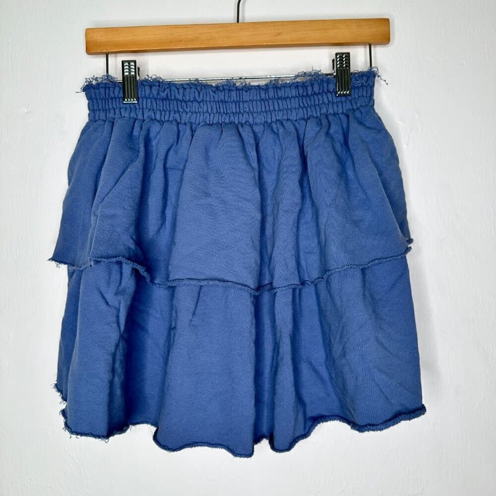 Aerie Weekend Ruffle Mini Skirt Periwinkle Blue Size S - Thumbnail 4