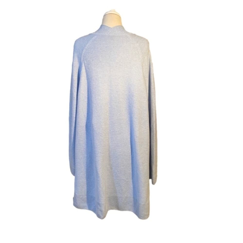 New Talbots Blue Long Open Cardigan with Pockets - Thumbnail 2