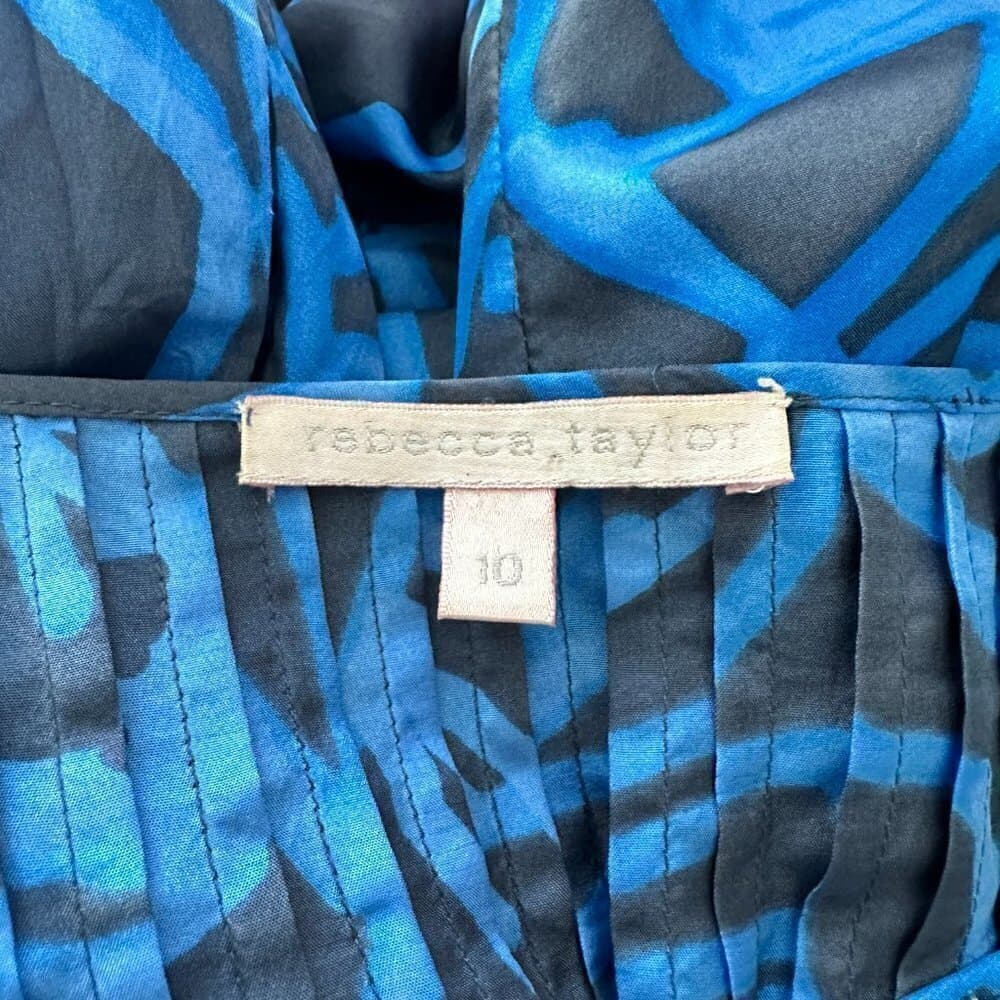 Rebecca Taylor Paris Hilton Coachella Silk Maxi Blue & Gray Dress Size 10 - Thumbnail 7