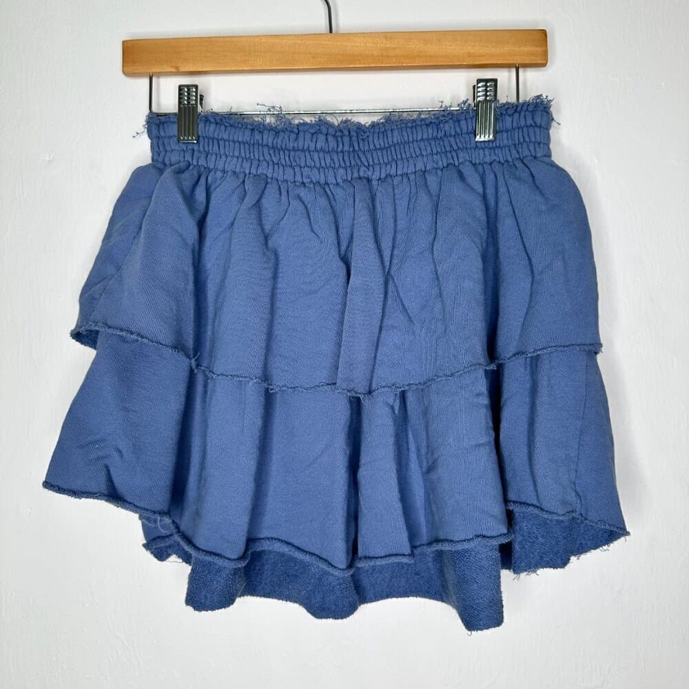 Aerie Weekend Ruffle Mini Skirt Periwinkle Blue Size S - Thumbnail 2