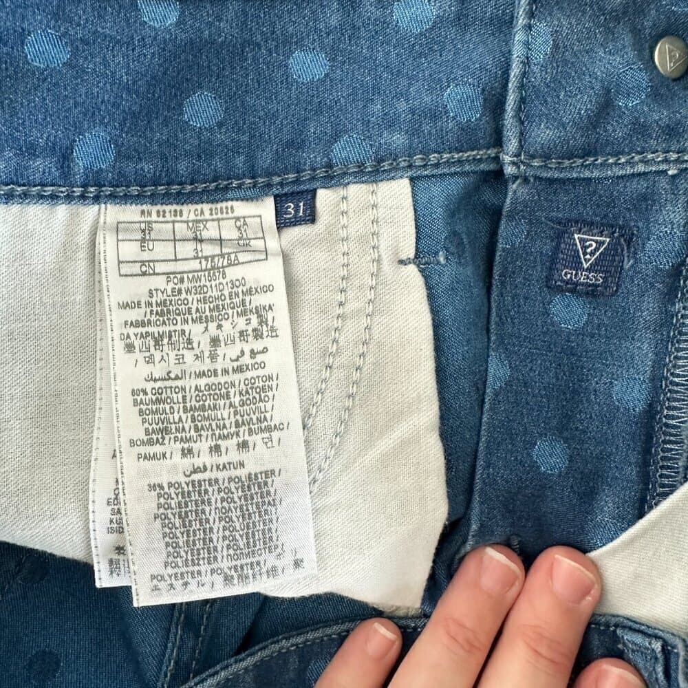 GUESS Blue Denim Pola-Dots SHORTS SIZE 31 MSRP $79.00 - Thumbnail 5