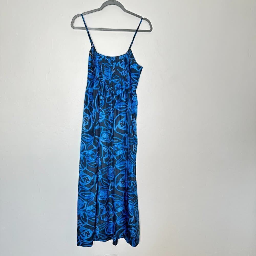 Rebecca Taylor Paris Hilton Coachella Silk Maxi Blue & Gray Dress Size 10 - Thumbnail 6