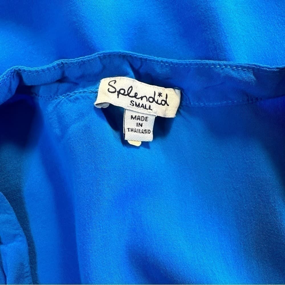 Splendid Blue Sleeveless Lightweight V-Neck Top Size S - Thumbnail 4