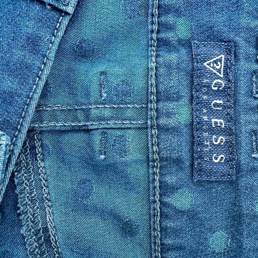 GUESS Blue Denim Pola-Dots SHORTS SIZE 31 MSRP $79.00 - Thumbnail 4