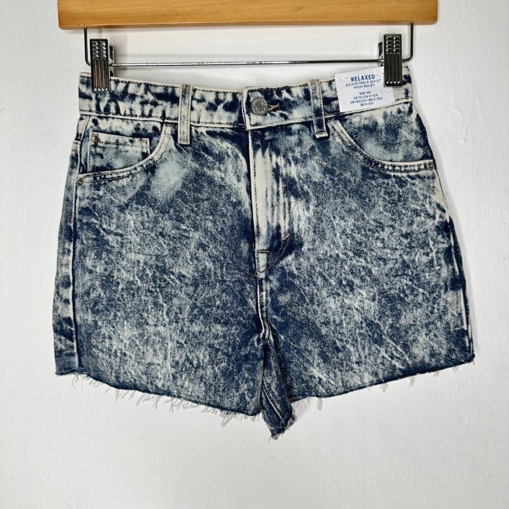 H&M Kids Relaxed Fit High Denim Shorts Size M 10 NEW - Thumbnail 3