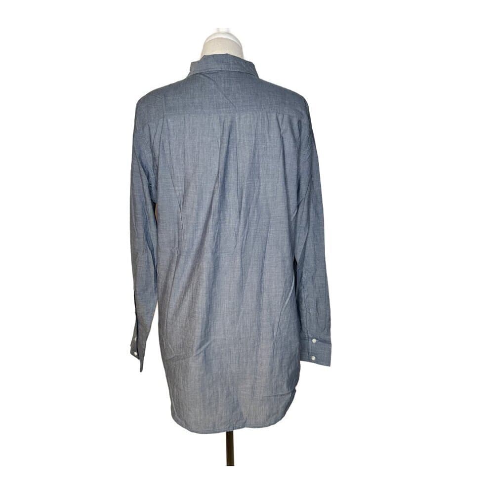 J. Crew Factory Women’s Long Sleeve Cotton Chambray Tunic Top Size L - Thumbnail 2